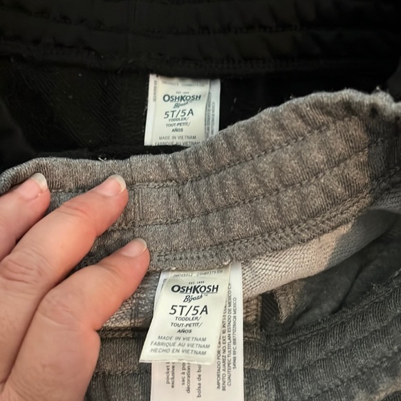 2 Pair OshKosh track pants! Zippers on ankle. Grey and Black pairs. Pockets. - Picture 4 of 12